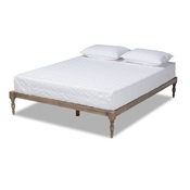 Baxton Studio Iseline Modern and Contemporary Antique Grey Finished Wood Queen Size Platform Bed Frame